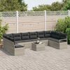 vidaXL Conjunto de Sof&aacute; de Jardim 11 pcs Cinzento-claro vime PE