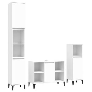 vidaXL 3 pcs conjunto m&oacute;veis casa de banho derivados de madeira branco