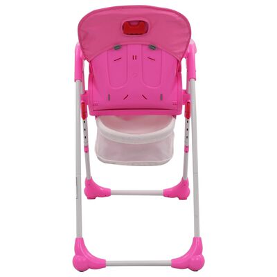 vidaXL Cadeira de refeição para bebé rosa e cinzento