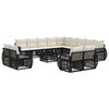 vidaXL Conjunto de Sof&aacute; de Jardim 14 pcs Preto e Branco Creme vime PE