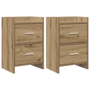 vidaXL Mesas de cabeceira 2 pcs Carvalho Arttisan 40 x 30 x 60 cm