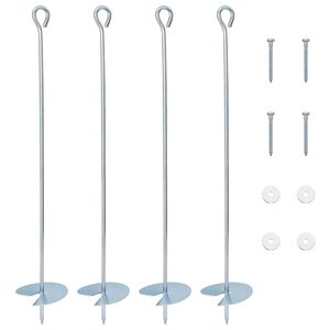 vidaXL &Acirc;ncora para Terra 4 unid. Metal Galvanizado Prateado