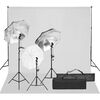 vidaXL Kit de est&uacute;dio fotogr&aacute;fico com conjunto de ilumina&ccedil;&atilde;o e fundo
