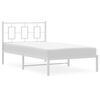 vidaXL Estrutura de cama com cabeceira 100x200 cm metal branco