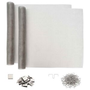 vidaXL Tampa de Po&ccedil;o de Luz com Clips 2 unid. 70 x 130 cm Prateado