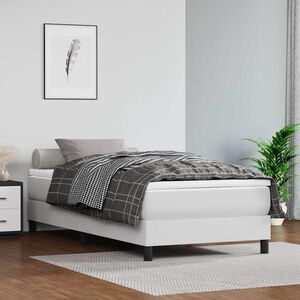 vidaXL Colch&atilde;o de molas ensacadas firmeza m&eacute;dia 80x200x20 cm couro artificial branco