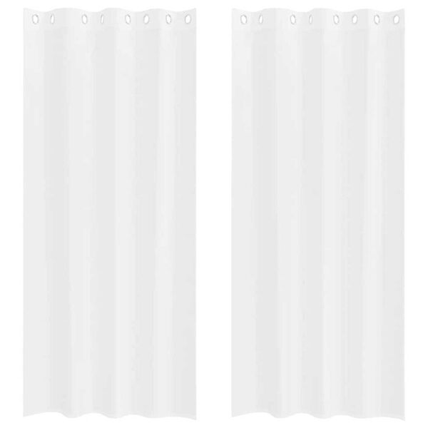 vidaXL Cortina de Voile 2 pcs Branco 225 x 140 cm Poli&eacute;ster