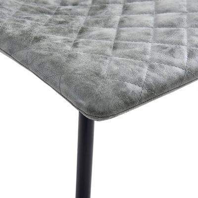 vidaXL Cadeiras de jantar 2 pcs couro artificial cinzento-escuro