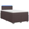 vidaXL Cama Box Spring com Colch&atilde;o e LED Marrom Escuro 120 x 190 cm