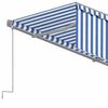 vidaXL Toldo retr&aacute;til manual com estore 4,5x3 m azul e branco