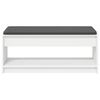 vidaXL Banco de Hall com almofada Branco 103 x 38 x 45 cm