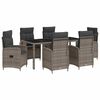 vidaXL Conjunto de Jantar para Exterior 7 unid. vime PE