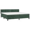 vidaXL Cama com molas/colch&atilde;o 200x200 cm veludo verde-escuro