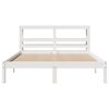 vidaXL Cama sem colch&atilde;o 135x190 cm madeira de pinho maci&ccedil;a branco