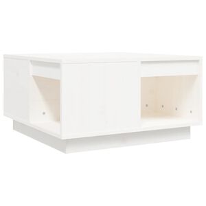 vidaXL Mesa de centro 60x61x32,5 cm madeira de pinho maci&ccedil;a branco