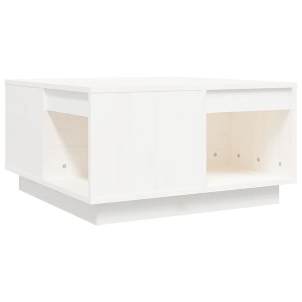 vidaXL Mesa de centro 60x61x32,5 cm madeira de pinho maciça branco
