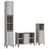 vidaXL 3 pcs Conjunto m&oacute;veis casa de banho madeira proc. cinza sonoma
