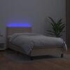 vidaXL Cama box spring c/colch&atilde;o/LED 100x200cm couro artif. cappuccino
