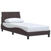 vidaXL Estrutura de cama sem colch&atilde;o Hanko 90x190 cm tecido castanho-escuro