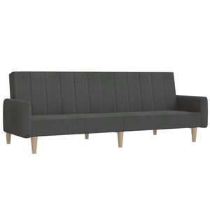 vidaXL Sof&aacute;-cama de 2 lugares tecido cinzento-escuro