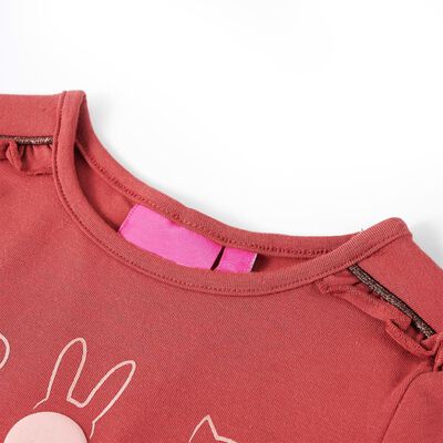 T-shirt de manga comprida para criança rosa-queimado 92