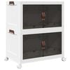 vidaXL Caixa arruma&ccedil;&atilde;o empilh&aacute;vel com rodas 2 n&iacute;veis 75 L 64x40x76 cm
