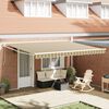 vidaXL Toldo Riscas Verde e amarelo 4,5 &times; 3 m Poli&eacute;ster e metal