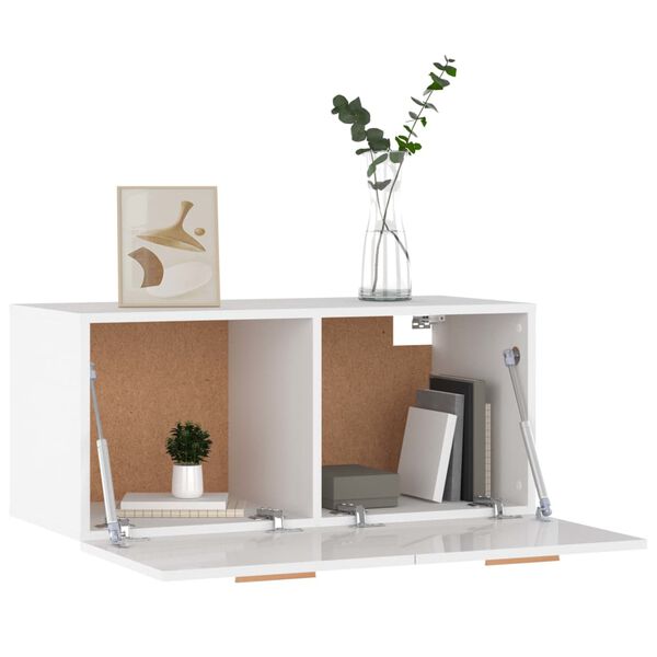 vidaXL Armário parede 80x35x36,5 cm deriv. madeira branco brilhante