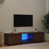 vidaXL M&oacute;vel de TV com luzes LED 140x40x36 cm carvalho castanho