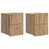 vidaXL Gabinete de Canto Montado na Parede 2 pcs Carvalho Arttisan