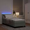 vidaXL Cama Box Spring LED com led Cinzento-claro 80 x 200 cm Veludo