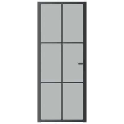 vidaXL Porta interior 83x201,5 cm vidro fosco e alumínio preto