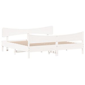 vidaXL Cama sem colch&atilde;o 180x200 cm madeira de pinho maci&ccedil;a branco