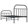 vidaXL Estrutura de cama com cabeceira e p&eacute;s 80x200 cm metal preto