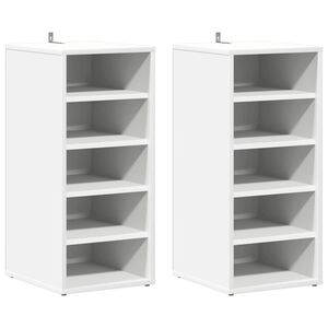 vidaXL Sapateiras 2 pcs 31,5x35x70 cm derivados de madeira branco