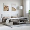 vidaXL Estrutura de cama com cabeceira e p&eacute;s 183x213 cm metal branco