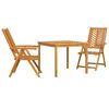 vidaXL Conjunto de Jantar para Jardim 3 unid. Castanho