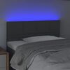 vidaXL Cabeceira de cama c/luzes LED tecido 100x5x78/88cm cinza-escuro