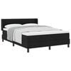 vidaXL Cama Box com colch&atilde;o com cabeceira Preto 190 x 140 cm Poli&eacute;ster