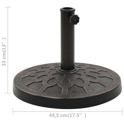 vidaXL Base de guarda-sol redonda poliresina 13 kg bronze