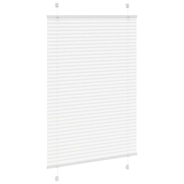 vidaXL Branco Plissada Cega 90x100 cm Largura Tecido 89,4 cm Poli&eacute;ster