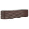 vidaXL Canteiro elevado jardim 296x80x68cm a&ccedil;o galvanizado castanho