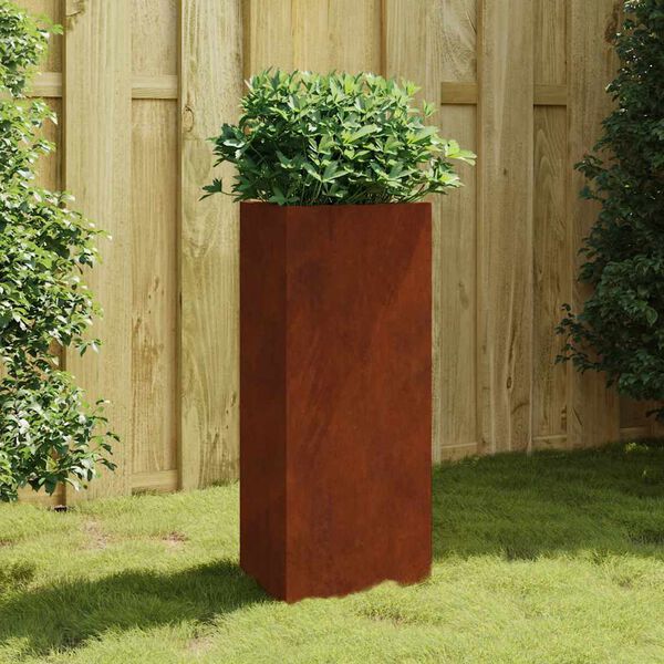 vidaXL Vaso/floreira de jardim 40x34,5x75 cm a&ccedil;o corten