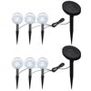 vidaXL Candeeiros de jardim 6 pcs LED com estacas e pain&eacute;is solares