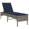 vidaXL Espregui&ccedil;adeira com almofad&atilde;o 55x200x44cm vime PE cinzento
