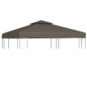 vidaXL Cobertura gazebo c/ 2 camadas 310 g/m&sup2; 3x3 m cinza-acastanhado