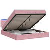 vidaXL Cama Ottoman com Colch&atilde;o e LED Rosa 180 x 200 cm Veludo