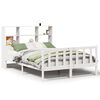 vidaXL Cama com estante sem colch&atilde;o 160x200 cm pinho maci&ccedil;o branco