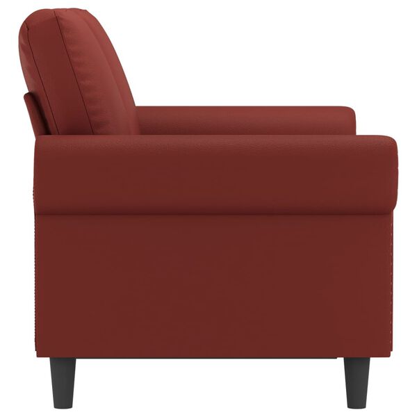 vidaXL Sof&aacute; de 2 lugares 120 cm couro artificial vermelho tinto