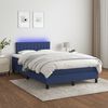vidaXL Cama box spring c/ colch&atilde;o e LED 120x200 cm tecido azul